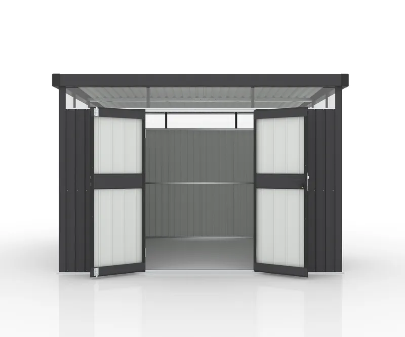 Förråd & redskapsbod 7,8 m² | Dubbla dörrar | Stål | 3x2,6 m - Trädgård & spabad - Uterum & fritidshus - Förråd & bodar - Förrådsbod