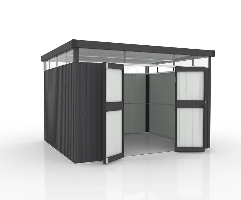 Förråd & redskapsbod 7,8 m² | Dubbla dörrar | Stål | 3x2,6 m - Trädgård & spabad - Uterum & fritidshus - Förråd & bodar - Förrådsbod