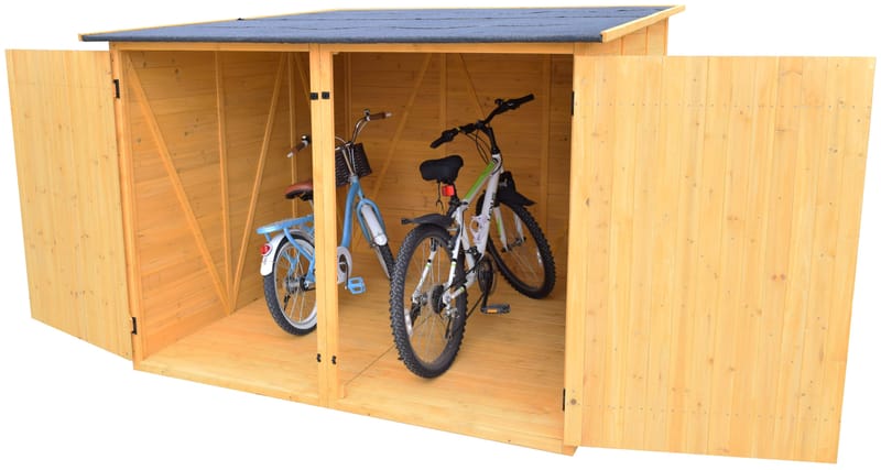 Förråd i trä 4m² | Dubbeldörr | Naturlig Träfinish - Trädgård & spabad - Uterum & fritidshus - Förråd & bodar - Förrådsbod