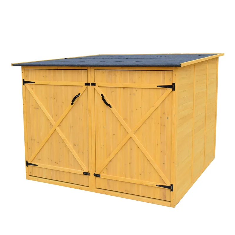 Förråd i trä 4m² | Dubbeldörr | Naturlig Träfinish, undefined