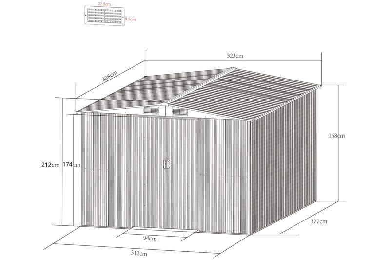 Förråd och Redskapsbod 12,5m² | Dubbel skjutdörr | Bas ingår - Trädgård & spabad - Uterum & fritidshus - Förråd & bodar - Redskapsbod & trädgårdsskjul