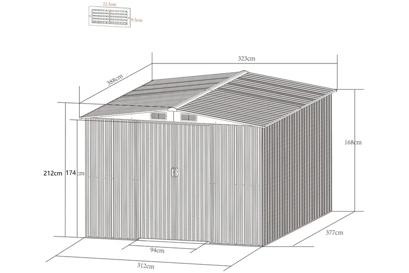Förråd och Redskapsbod 12,5m² | Dubbel skjutdörr | Bas ingår - Trädgård & spabad - Uterum & fritidshus - Förråd & bodar - Redskapsbod & trädgårdsskjul