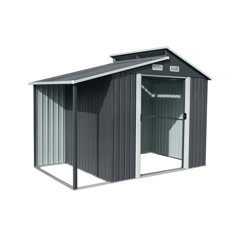 Förråd och redskapsbod 5m² | Dubbel Skjutdörr | 2 i 1 lösning  | Grå - Trädgård & spabad - Uterum & fritidshus - Förråd & bodar - Förrådsbod