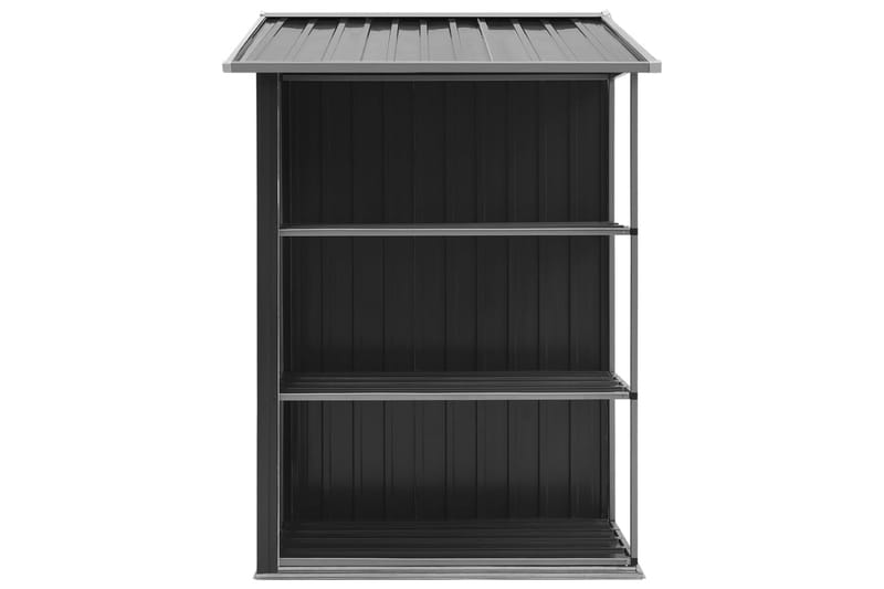 Trädgårdsbod med hylla antracit 205x130x183 cm järn - Grå - Trädgård & spabad - Uterum & fritidshus - Förråd & bodar - Förrådsbod