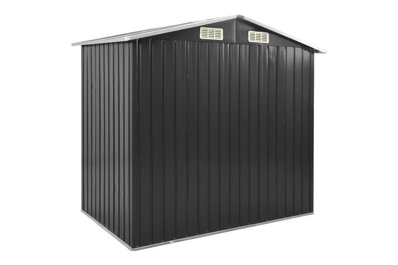 Trädgårdsbod med hylla antracit 205x130x183 cm järn - Grå - Trädgård & spabad - Uterum & fritidshus - Förråd & bodar - Förrådsbod