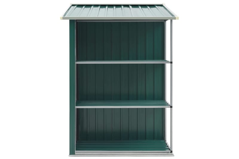 Trädgårdsbod med hylla grön 205x130x183 cm järn - Grön - Trädgård & spabad - Uterum & fritidshus - Förråd & bodar - Förrådsbod