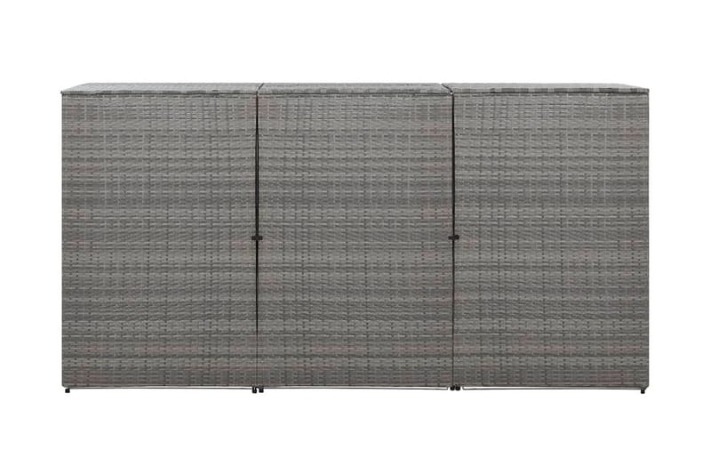 Trippelt skjul för soptunnor antracit 229x78x120cm konstrott - Grå - Trädgård & spabad - Uterum & fritidshus - Förråd & bodar - Förrådsbod