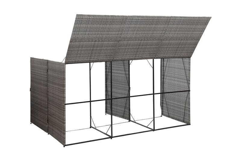 Trippelt skjul för soptunnor antracit 229x78x120cm konstrott - Grå - Trädgård & spabad - Uterum & fritidshus - Förråd & bodar - Förrådsbod