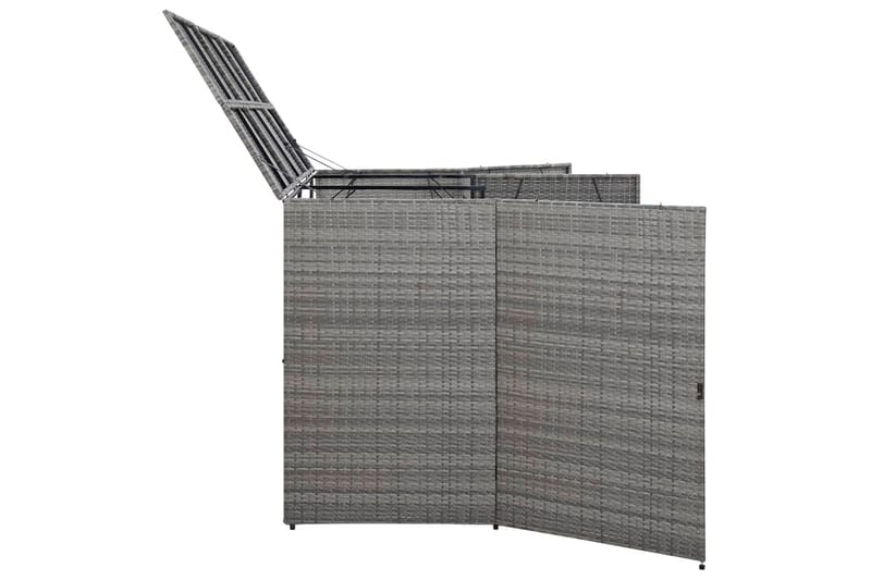 Trippelt skjul för soptunnor antracit 229x78x120cm konstrott - Grå - Trädgård & spabad - Uterum & fritidshus - Förråd & bodar - Förrådsbod