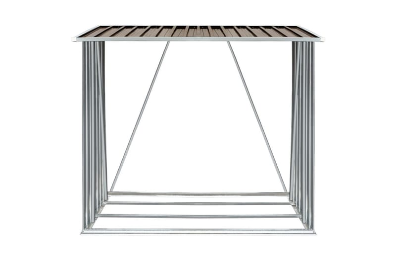 Vedskjul galvaniserat stål 163x83x154 cm brun - Brun - Trädgård & spabad - Uterum & fritidshus - Förråd & bodar - Förrådsbod