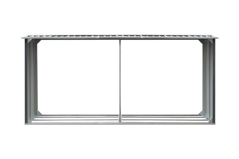 Vedskjul i galvaniserat stål 330x92x153 cm grå - Grå - Vedbod & vedskjul - Vedförvaring - Förrådsbod