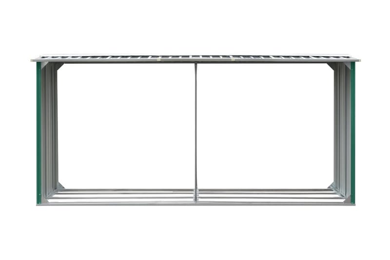 Vedskjul i galvaniserat stål 330x92x153 cm grön - Trädgård & spabad - Uterum & fritidshus - Förråd & bodar - Förrådsbod