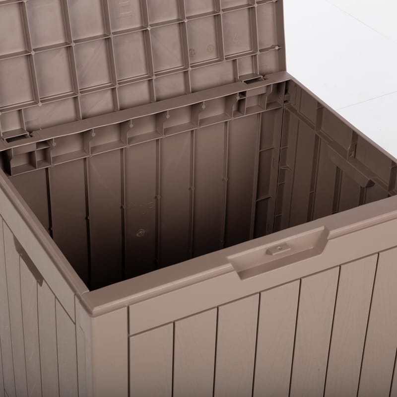 Förvaringslåda Portola 56x43x53 cm/118 L, plast - Beige - Trädgård & spabad - Uterum & fritidshus - Förråd & bodar - Förrådsbod