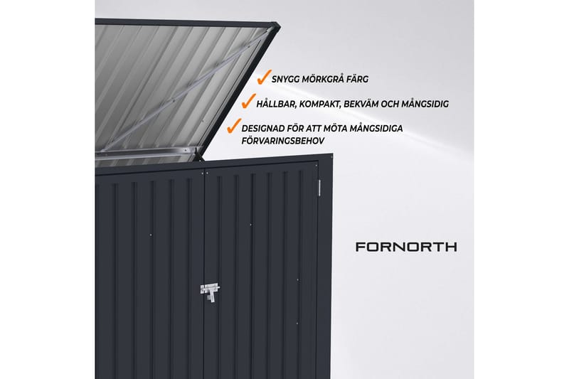 Fornorth Sopskjul 173x101x131 cm - Mörkgrå - Trädgård & spabad - Uterum & fritidshus - Förråd & bodar - Soptunneskydd