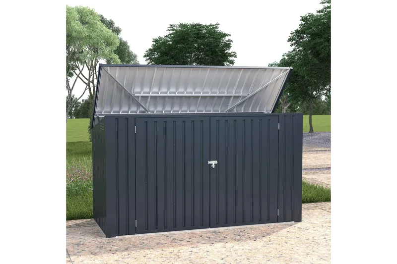 Fornorth Sopskjul 237x101x131 cm - Mörkgrå - Trädgård & spabad - Uterum & fritidshus - Förråd & bodar - Soptunneskydd
