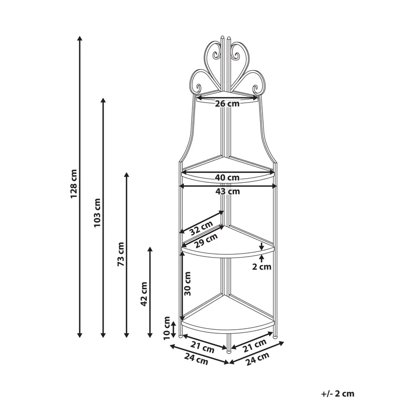 Hylla utomhus Favara 43 cm - Svart/Flerfärgad - Trädgård & spabad - Uterum & fritidshus - Förråd & bodar - Förrådsbod