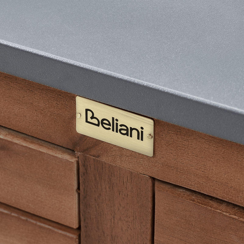 Köksskåp med Vask För Utomhusbruk Brucoli Akaciaträ 80 cm - Brun/Grå/Svart/Silver - Trädgård & spabad - Grillar & matlagning utomhus - Utekök - Färdiga utekök