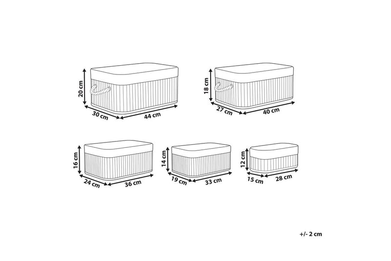 Korg Talpe set om 5 Brun/Vit - Brun/Vit - Trädgård & spabad - Uterum & fritidshus - Förråd & bodar - Förrådsbod