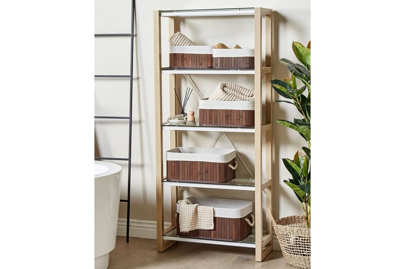 Korg Talpe set om 5 Brun/Vit - Brun/Vit - Förvaring - Småförvaring - Förvaringskorgar - Flätad korg & rottingkorg