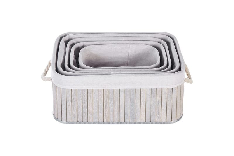 Korg Talpe set om 5 Grå/vit - Grå/vit - Trädgård & spabad - Uterum & fritidshus - Förråd & bodar - Förrådsbod