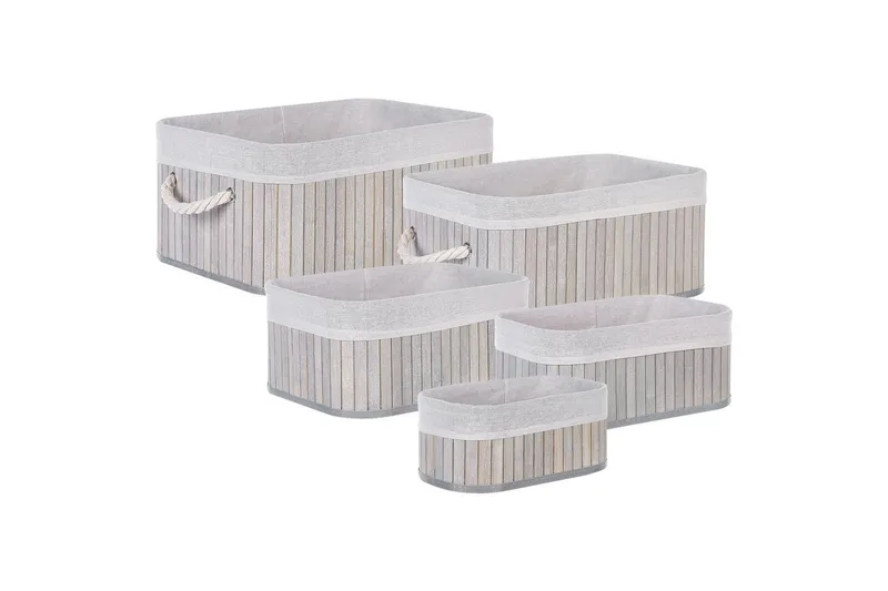 Korg Talpe set om 5 Grå/vit - Grå/vit - Trädgård & spabad - Uterum & fritidshus - Förråd & bodar - Förrådsbod