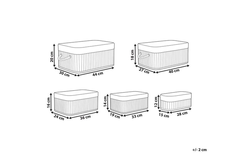 Korg Talpe set om 5 Grå/vit - Grå/vit - Trädgård & spabad - Uterum & fritidshus - Förråd & bodar - Förrådsbod