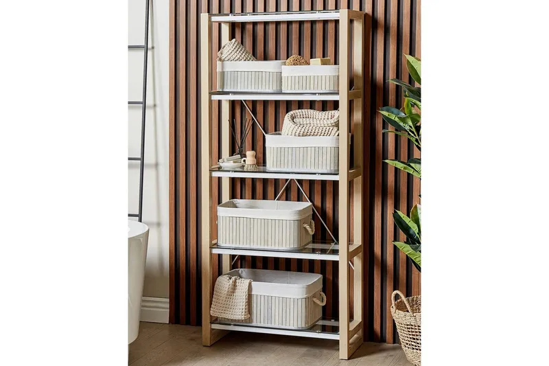 Korg Talpe set om 5 Grå/vit - Grå/vit - Trädgård & spabad - Uterum & fritidshus - Förråd & bodar - Förrådsbod