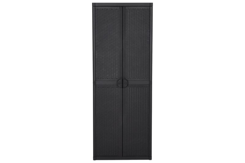 Förvaringsskåp för trädgården svart  65x45x172 cm PP - Svart - Trädgård & spabad - Uterum & fritidshus - Förråd & bodar - Redskapsbod & trädgårdsskjul