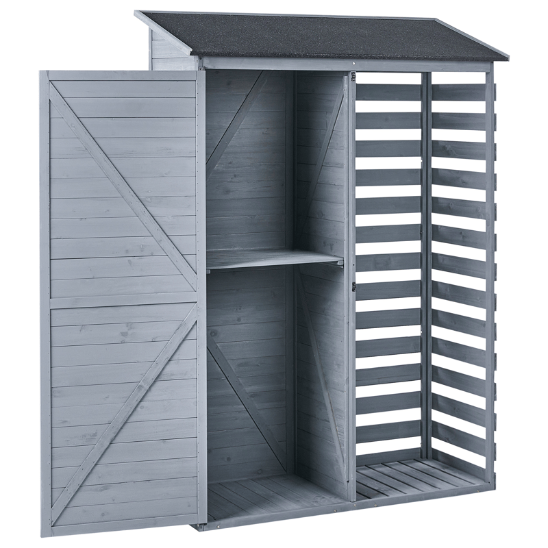 Redskapsförråd Cengio 57x130 cm - Grå/Svart - Trädgård & spabad - Uterum & fritidshus - Förråd & bodar - Förrådsbod