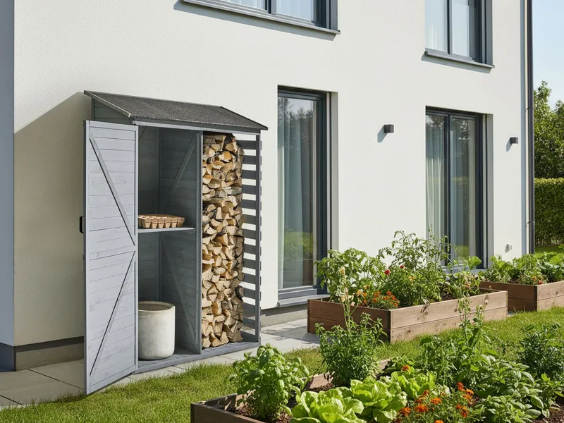 Redskapsförråd Cengio 57x130 cm - Grå/Svart - Trädgård & spabad - Uterum & fritidshus - Förråd & bodar - Förrådsbod