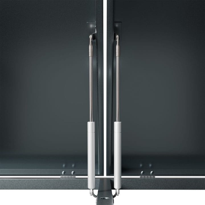 Soptunneskjul 2 kärl | Låsbart | Gasfjäder & ventilation | Mörkgrå - Trädgård & spabad - Uterum & fritidshus - Förråd & bodar - Soptunneskydd