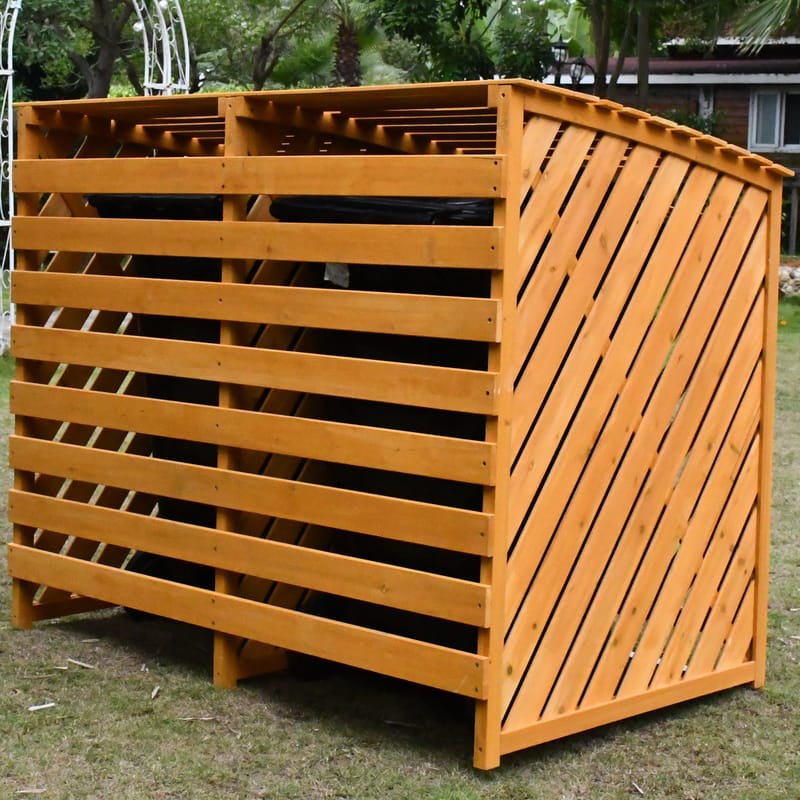 Soptunneskydd | Enkel montering | 92x149x122cm - Trädgård & spabad - Uterum & fritidshus - Förråd & bodar - Soptunneskydd