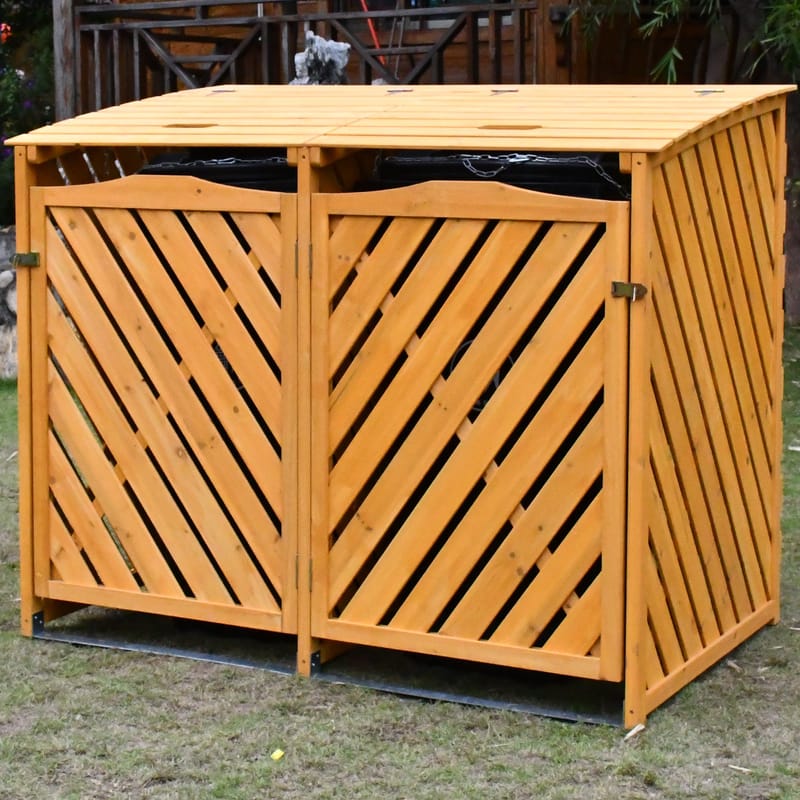 Soptunneskydd | Enkel montering | 92x149x122cm - Trädgård & spabad - Uterum & fritidshus - Förråd & bodar - Soptunneskydd