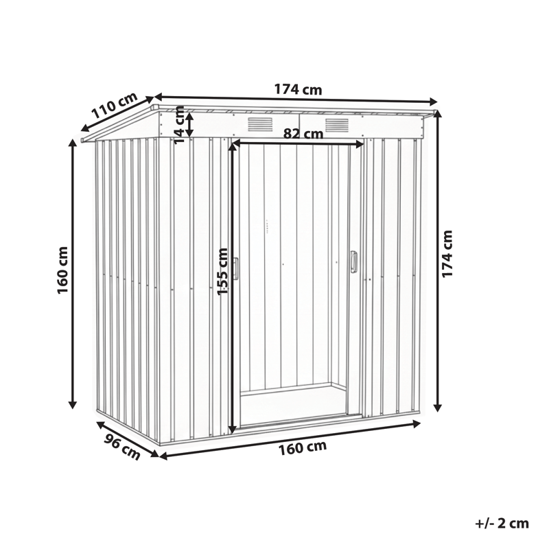 Trädgårdsskjul Acilia 110x174 cm - Grå/Vit - Trädgård & spabad - Uterum & fritidshus - Förråd & bodar - Förrådsbod