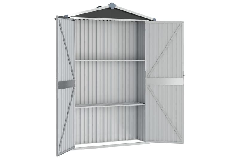 Trädgårdsskjul antracit 107,5x46x183 cm galvaniserat stål - Antracit - Trädgård & spabad - Uterum & fritidshus - Förråd & bodar - Förrådsbod
