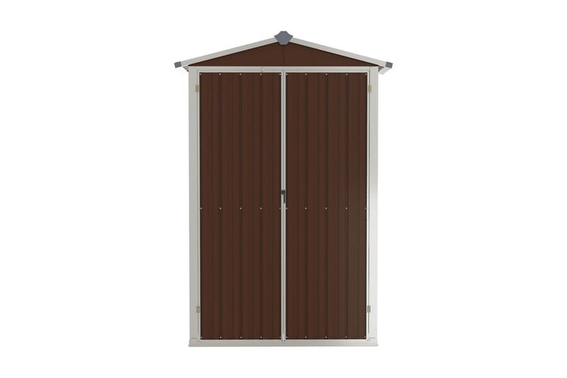Trädgårdsskjul brun 107,5x46x183 cm galvaniserat stål - Brun - Trädgård & spabad - Uterum & fritidshus - Förråd & bodar - Förrådsbod