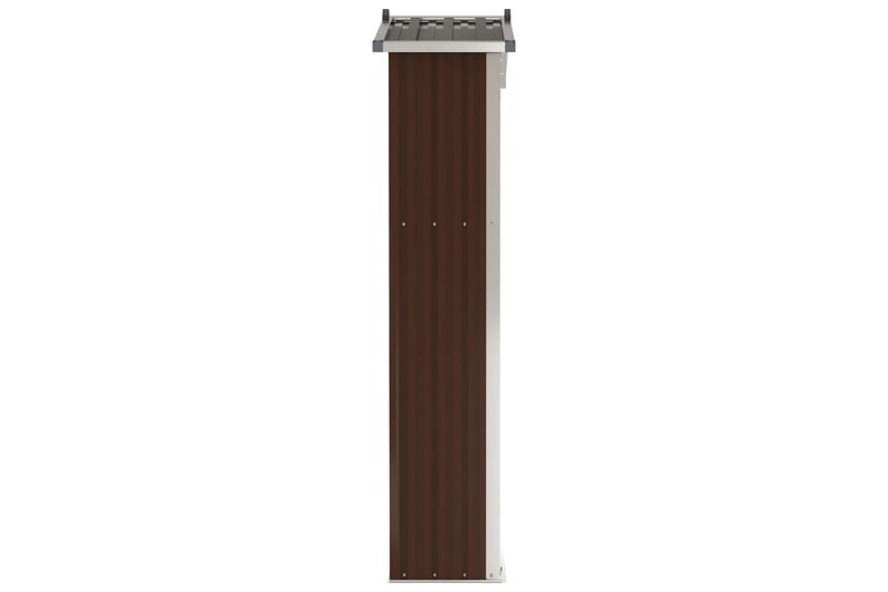 Trädgårdsskjul brun 107,5x46x183 cm galvaniserat stål - Brun - Trädgård & spabad - Uterum & fritidshus - Förråd & bodar - Förrådsbod
