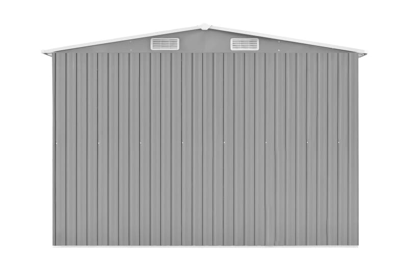 Trädgårdsskjul grå 257x779x181 cm galvaniserat stål - Grå - Trädgård & spabad - Uterum & fritidshus - Förråd & bodar - Förrådsbod