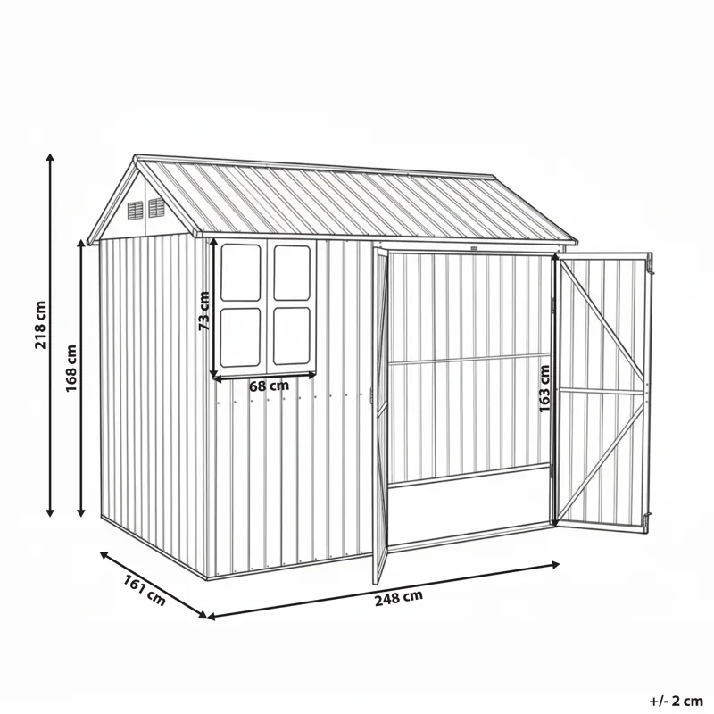 Trädgårdsskjul Nocciano 161x248 cm - Brun/Grå - Trädgård & spabad - Uterum & fritidshus - Förråd & bodar - Förrådsbod