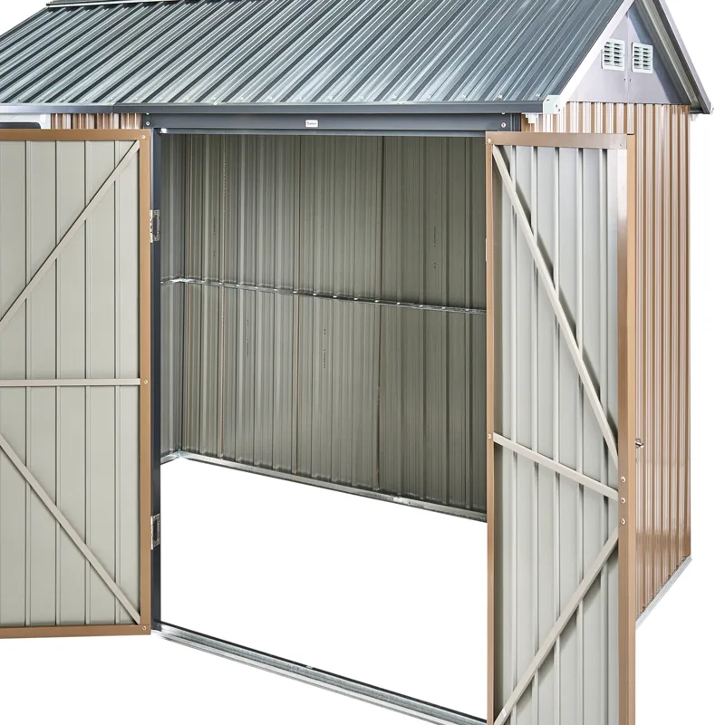 Trädgårdsskjul Nocciano 161x248 cm - Brun/Grå - Trädgård & spabad - Uterum & fritidshus - Förråd & bodar - Förrådsbod