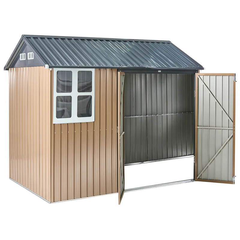 Trädgårdsskjul Nocciano 161x248 cm - Brun/Grå - Trädgård & spabad - Uterum & fritidshus - Förråd & bodar - Förrådsbod