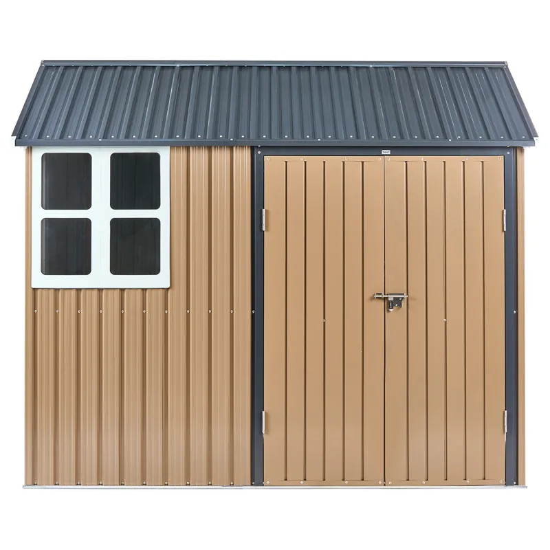 Trädgårdsskjul Nocciano 161x248 cm - Brun/Grå - Trädgård & spabad - Uterum & fritidshus - Förråd & bodar - Förrådsbod