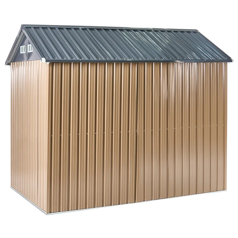 Trädgårdsskjul Nocciano 161x248 cm - Brun/Grå - Trädgård & spabad - Uterum & fritidshus - Förråd & bodar - Förrådsbod