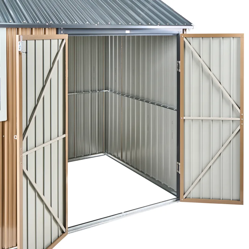 Trädgårdsskjul Nocciano 161x248 cm - Brun/Grå - Trädgård & spabad - Uterum & fritidshus - Förråd & bodar - Förrådsbod