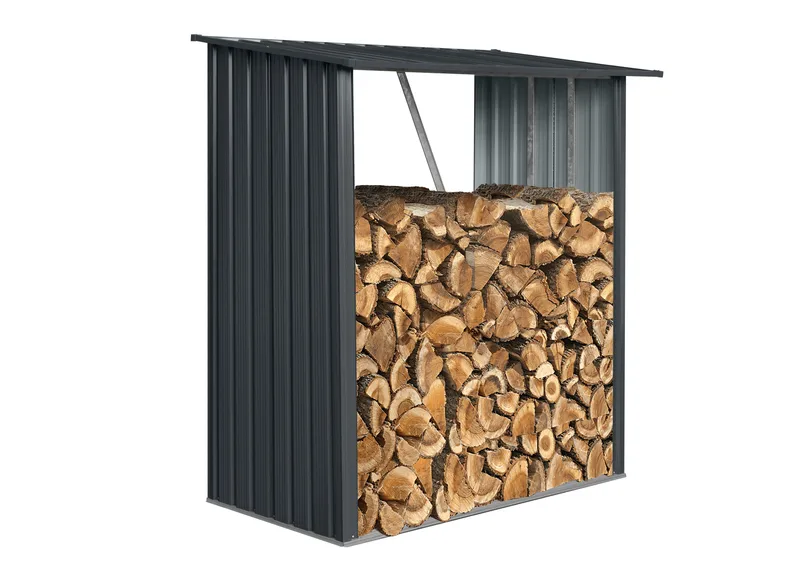 Vedskjul 163x89cm | Galvaniserat stål - Trädgård & spabad - Uterum & fritidshus - Förråd & bodar - Vedbod & vedskjul