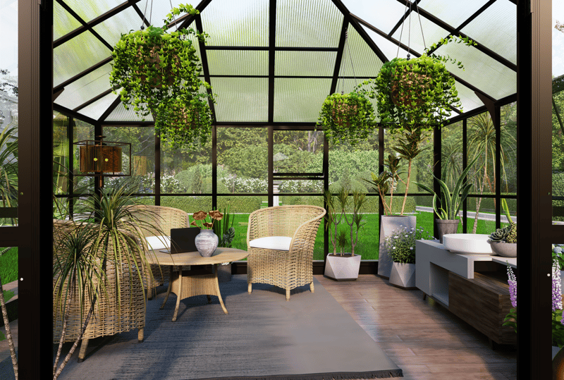 Gazebo 17,6m² | Stort premiumväxthus| Stormgaranti | 4 mm säkerhetsglas - Trädgård & spabad - Uterum & fritidshus - Lusthus & gazebo