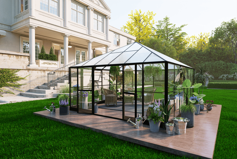 Gazebo 17,6m² | Stort premiumväxthus| Stormgaranti | 4 mm säkerhetsglas, undefined