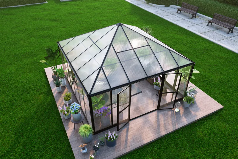 Gazebo 17,6m² | Stort premiumväxthus| Stormgaranti | 4 mm säkerhetsglas - Trädgård & spabad - Uterum & fritidshus - Lusthus & gazebo