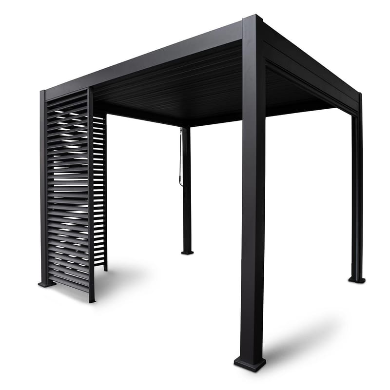 Lamellvägg för gazebo Mirador-111 123,5 cm - Mörkgrå - Trädgård & spabad - Uterum & fritidshus - Lusthus & gazebo