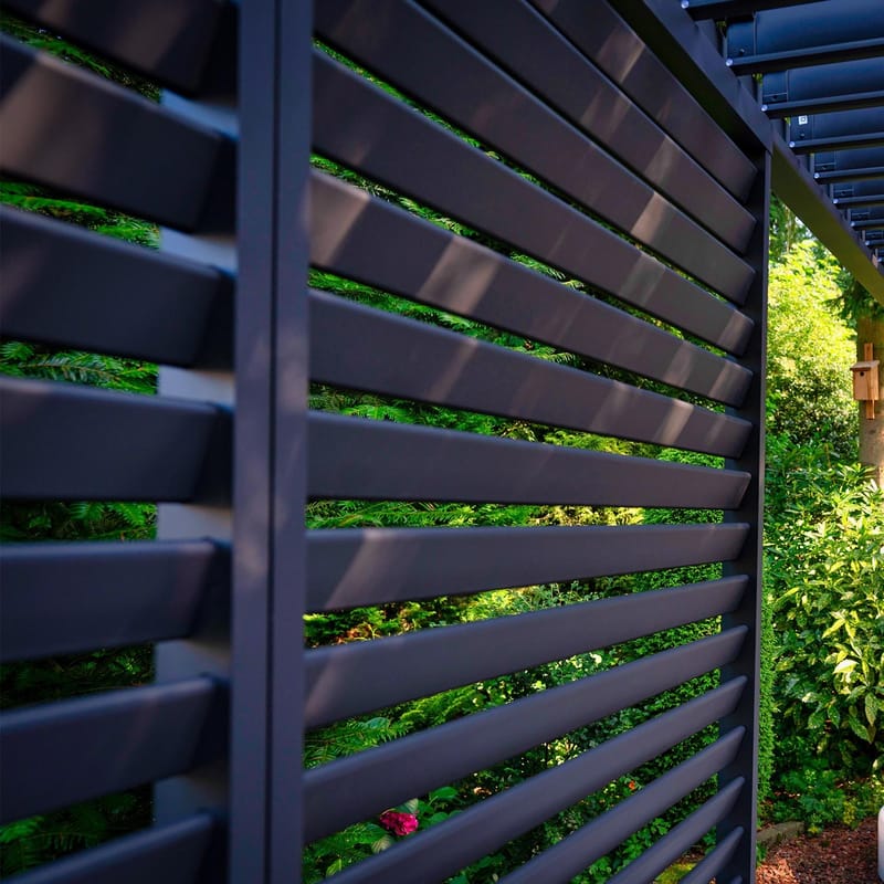 Lamellvägg för gazebo Mirador-111 123,5 cm - Mörkgrå - Trädgård & spabad - Uterum & fritidshus - Lusthus & gazebo